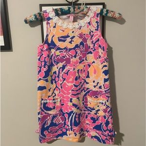 Lilly Pulitzer Girls Rate Floral Print, Classic Shift Dress with Pockets